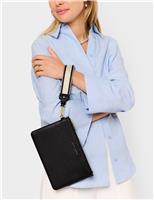 Faux Leather Wristlet Pouch Purse