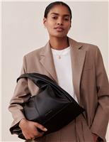 Faux Leather Slouchy Shoulder Bag