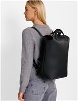 Faux Leather Top Handle Cabin Backpack