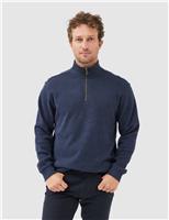Alton Ave Pure Cotton Half Zip Sweatshirt