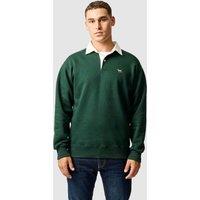 Rodd & Gunn Otago Cotton Rich Rugby Collar Sweatshirt Dark Green