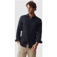 Rodd & Gunn Coromandel Slim Fit Pure Linen Shirt Dark Navy