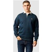 Rodd & Gunn Otago Cotton Rich Rugby Collar Sweatshirt Dark Indigo