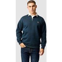Rodd & Gunn Otago Cotton Rich Rugby Collar Sweatshirt Dark Indigo