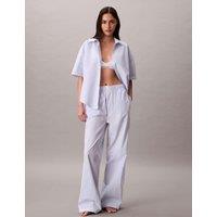 Calvin Klein Pure Cotton Striped Pyjama Shirt Light Blue Mix