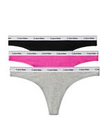 Calvin Klein 3 Pack Icon Logo Cotton Rich Thongs White Mix