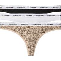 Calvin Klein 3 Pack Icon Logo Cotton Rich Thongs White Mix