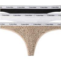 Calvin Klein 3 Pack Icon Logo Cotton Rich Thongs White Mix