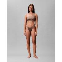 Calvin Klein Shine One Shoulder Bikini Top Medium Brown