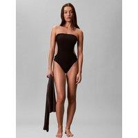 Calvin Klein Intense Power Cut Out Non-Wired Non-Padded Bandeau Swimsuit' Black