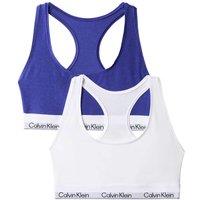 Calvin Klein 2 Pack Icon Cotton Blend Non Wired Bralettes Blue Mix