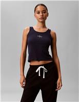 Calvin Klein Cotton Stretch Lounge Logo Graphic Vest White