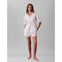 Calvin Klein Pure Cotton Poplin Shortie Set White Mix