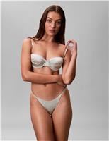 Calvin Klein Shine Swim Tanga Bikini Bottoms Medium Brown