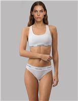 Calvin Klein 2 Pack Icon Cotton Blend Non Wired Bralettes White Mix