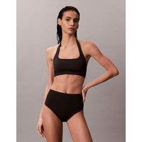 Calvin Klein Shaping Square Neck Halterneck Bikini Top Black