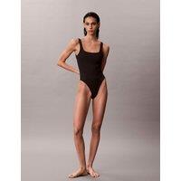 Calvin Klein Icon Ribbed Square Neck Swimsuit Black