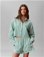 Cotton Poplin Cropped Pyjama Shirt