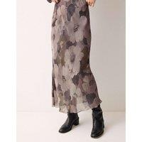 Jigsaw Jacquard Floral Midi A-Line Skirt Multi