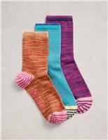 3pk Cotton Rich Space Dye Ankle High Socks