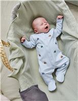 Pure Cotton Striped Sleepsuit (0-9 Mths)
