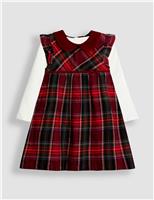2pc Pure Cotton Tartan Dress & Body Set (0-2 Yrs)