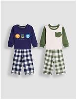2pk Dinosaur Mix And Match Pyjamas (1-7 Yrs)