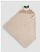 Pure Cotton Christmas Pudding Hooded Towel