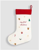 My First Christmas Embroidered Stocking