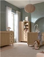 Oska Cot Bed, Wide Dresser Changer & Wardrobe