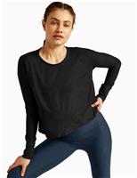 Beyond Yoga Featherweight Daydreamer Crew Neck Yoga Top Dark Blue