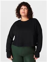 Sweaty Betty After Class Cotton Blend Relaxed Sweat-shirt Light Pink