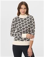 Wool Blend Printed High Neck Ski Top
