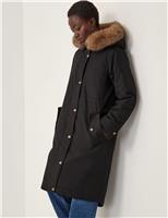 Cotton Rich Faux Fur Trim Parka Jacket