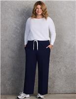 Pure Cotton Drawstring Wide Leg Trousers