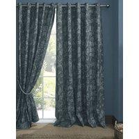 Laura Ashley Lloyd Pure Cotton Eyelet Curtains Blue Mix