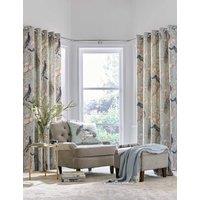 Laura Ashley Belvedere Pure Cotton Eyelet Curtains Duck Egg