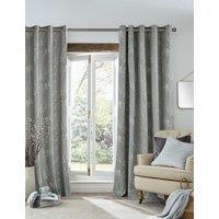 Laura Ashley Pussy Willow Eyelet Curtains Light Grey