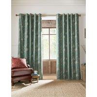 Laura Ashley Pussy Willow Eyelet Blackout Curtains Green Mix