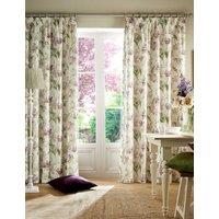 Laura Ashley Gosford Pure Cotton Pencil Pleat Curtains Purple Mix
