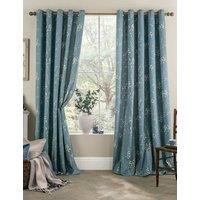 Laura Ashley Pussy Willow Eyelet Curtains Blue Mix