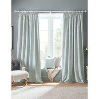 Laura Ashley Whinfell Jacquard Pencil Pleat Curtains Light Blue Mix