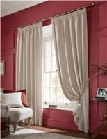 Laura Ashley Whinfell Jacquard Pencil Pleat Curtains Natural