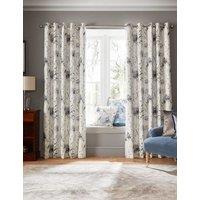 Laura Ashley Pallington Bloom Cotton Rich Eyelet Blackout Curtains Blue Mix