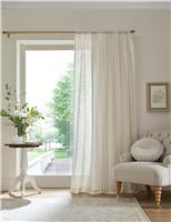 Stripe Sheer Voile Panel Slot Top Curtain