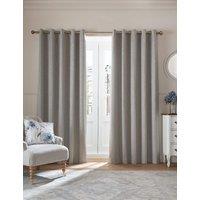 Laura Ashley Barley Embossed Eyelet Curtains Grey