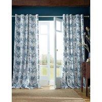 Laura Ashley Tuileries Pure Cotton Floral Eyelet Curtains Blue Mix