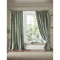 Laura Ashley Loretta Pencil Pleat Curtains Green