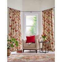 Laura Ashley Gosford Pure Cotton Pencil Pleat Curtains Red Mix