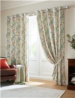 Old Castle Leaves Cotton Rich Eyelet Curtains